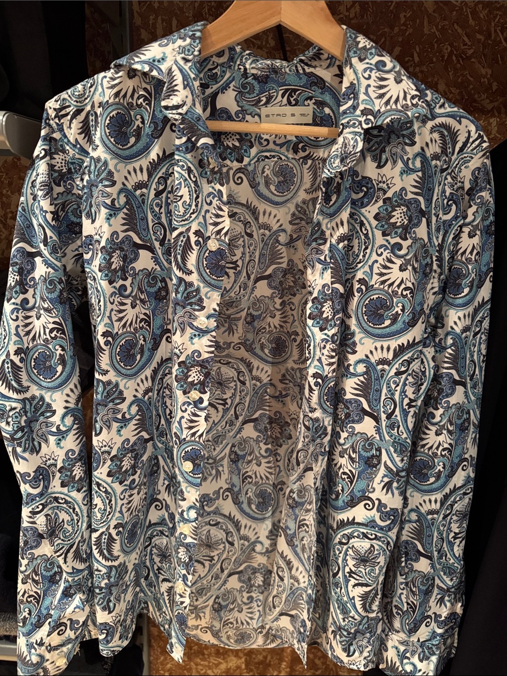 Etro White Paisley Blazer Jacket with Blue Accents
